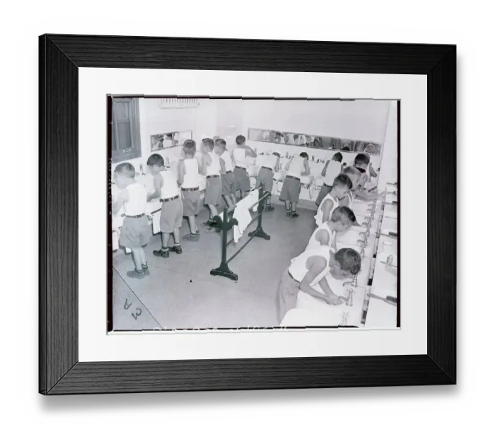 Framed Print : Boys Washing Their Hands Framed Print : Boys Washing Their Hands