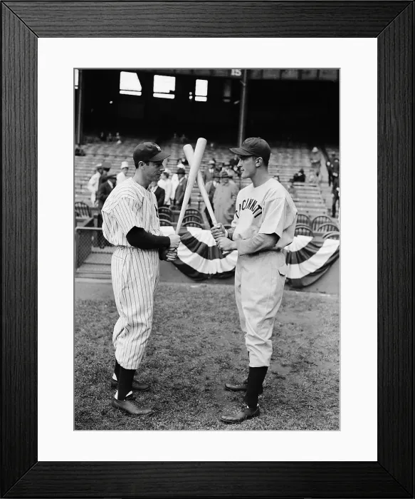 Framed Print : Joe Dimaggio, Frank Mccormick Compare Bat Framed Print : Joe Dimaggio, Frank Mccormick Compare Bat
