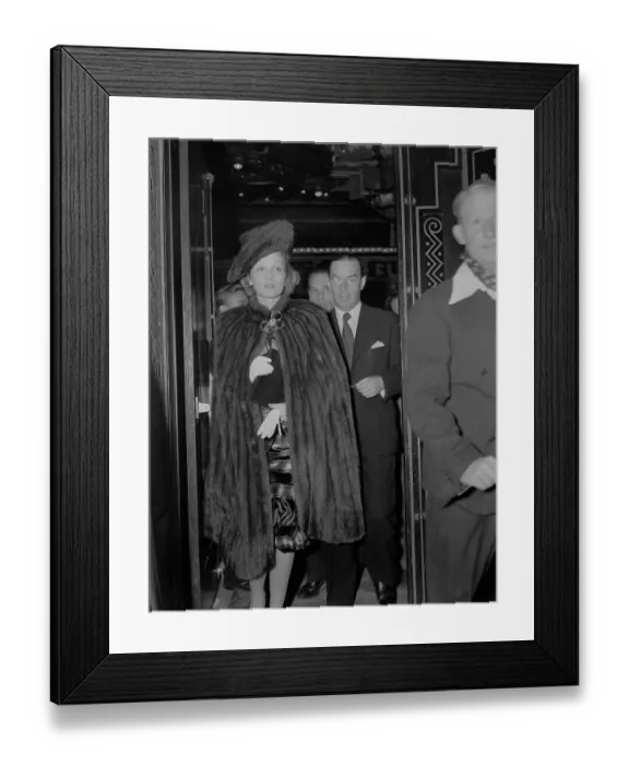 Framed Print : Marlene Dietrich and Erich Remarque Attending Theater Event Framed Print : Marlene Dietrich and Erich Remarque Attending Theater Event