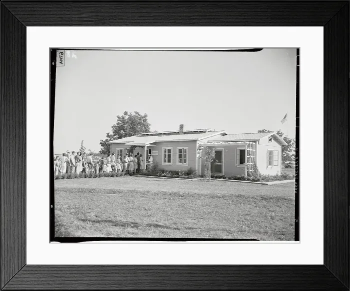 Framed Print : Doctors and Patients in Front of Migrant Clinic Framed Print : Doctors and Patients in Front of Migrant Clinic