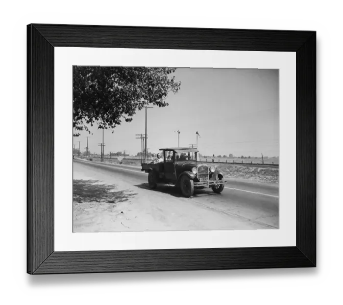 Framed Print : Car Full Of Kids and Peaches On Road Framed Print : Car Full Of Kids and Peaches On Road