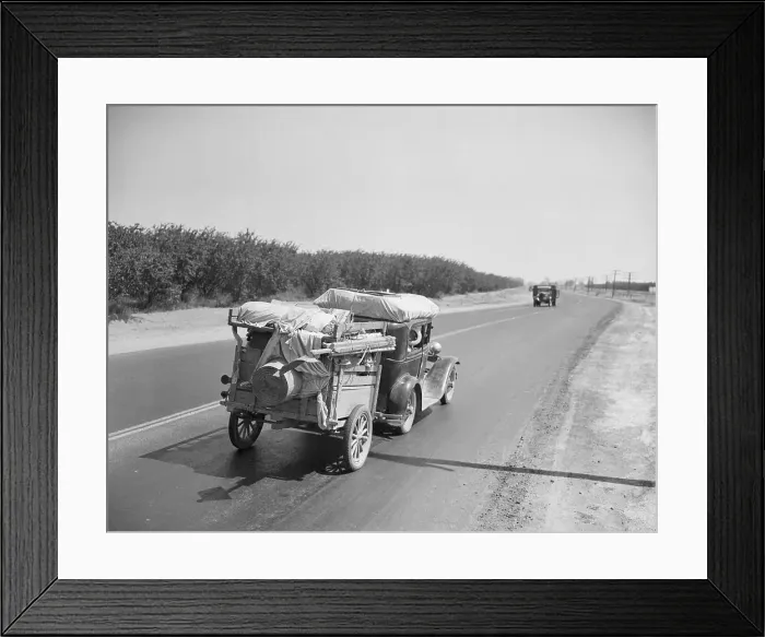 Framed Print : Truck Going down Highway Framed Print : Truck Going down Highway