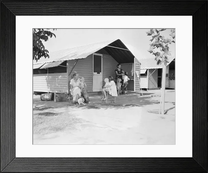 Framed Print : Women and Children Outside of Migratory Camp Framed Print : Women and Children Outside of Migratory Camp