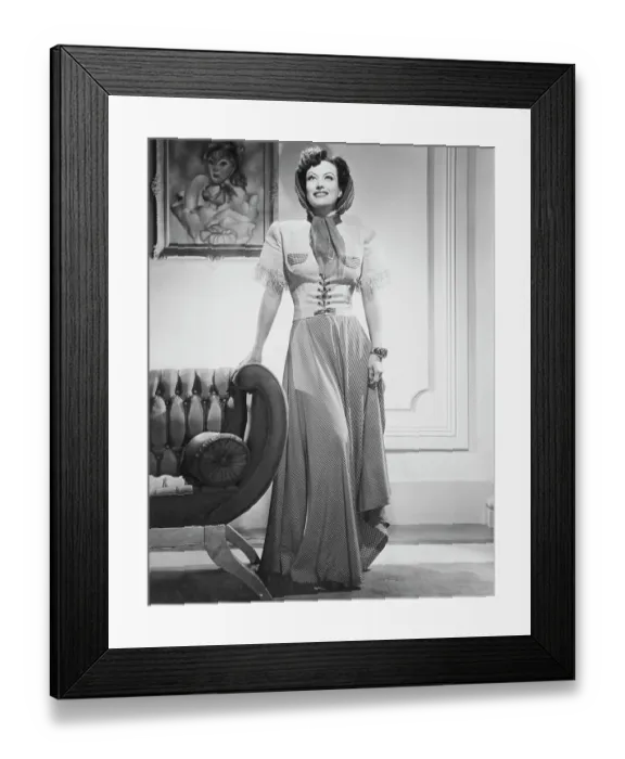 Framed Print : Joan Crawford Posing in Red and White Checked Dress Framed Print : Joan Crawford Posing in Red and White Checked Dress
