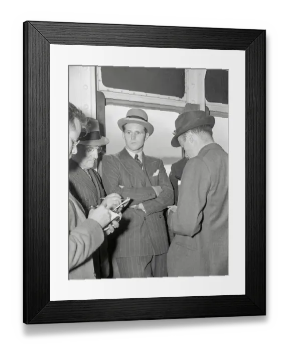 Framed Print : Joseph P. Kennedy Jr. Arriving on The S. S. Mauretania Framed Print : Joseph P. Kennedy Jr. Arriving on The S. S. Mauretania