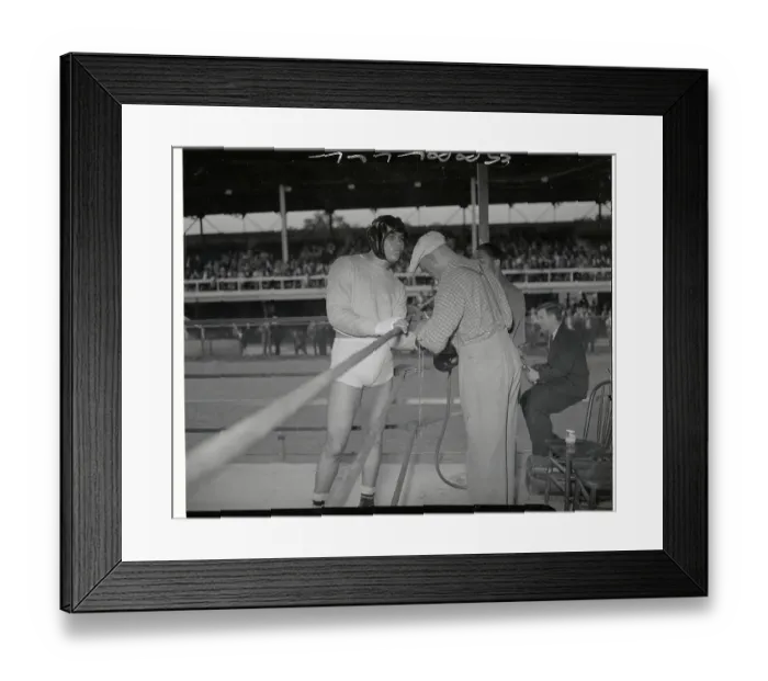 Framed Print : Joe Louis Getting His Glove Tied Framed Print : Joe Louis Getting His Glove Tied