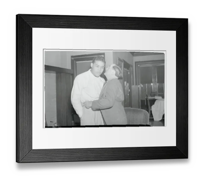 Framed Print : Hype Igoe Speaking into Joe Louis Ear Framed Print : Hype Igoe Speaking into Joe Louis Ear