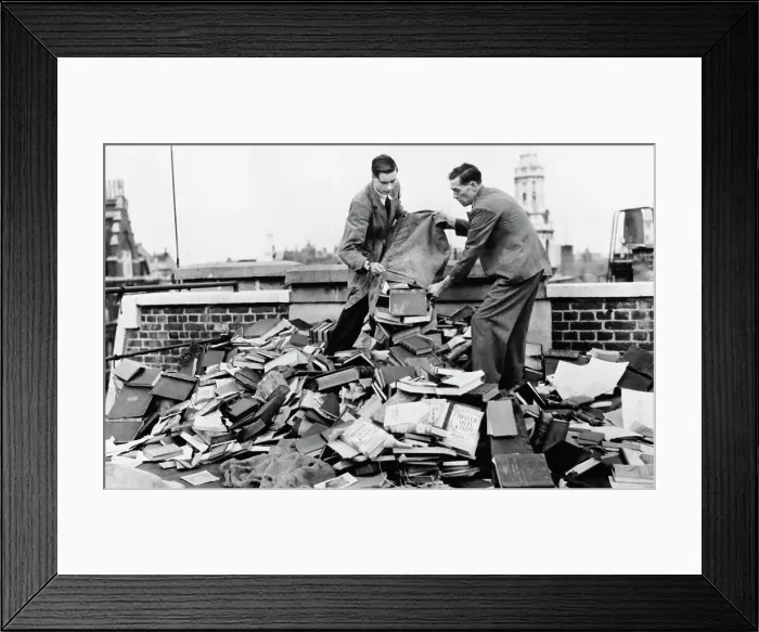 Framed Print : Using Books For Bomb Protection