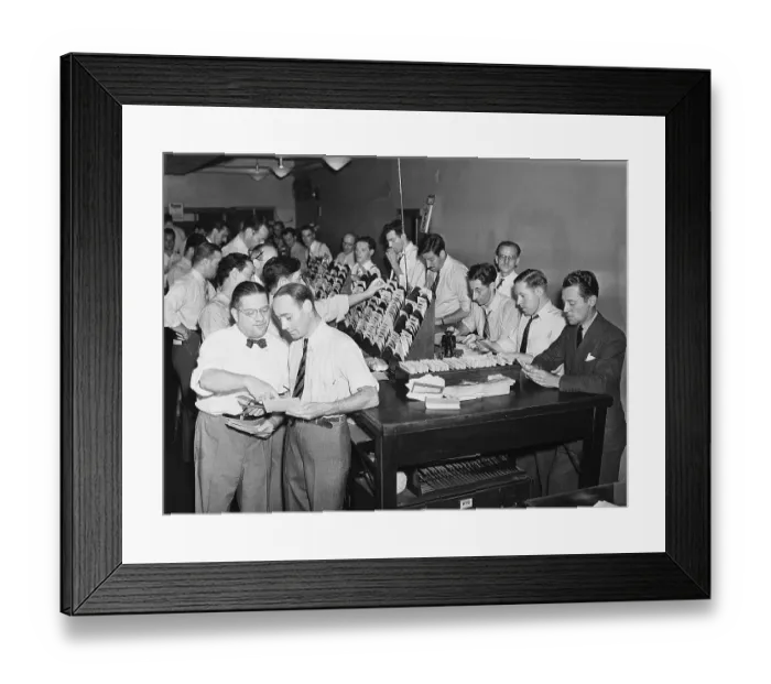 Framed Print : Stockbrokers Taking Orders Framed Print : Stockbrokers Taking Orders