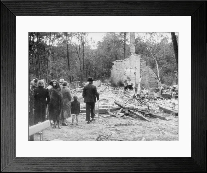 Framed Print : Survivors Viewing Bombed Ruins Framed Print : Survivors Viewing Bombed Ruins