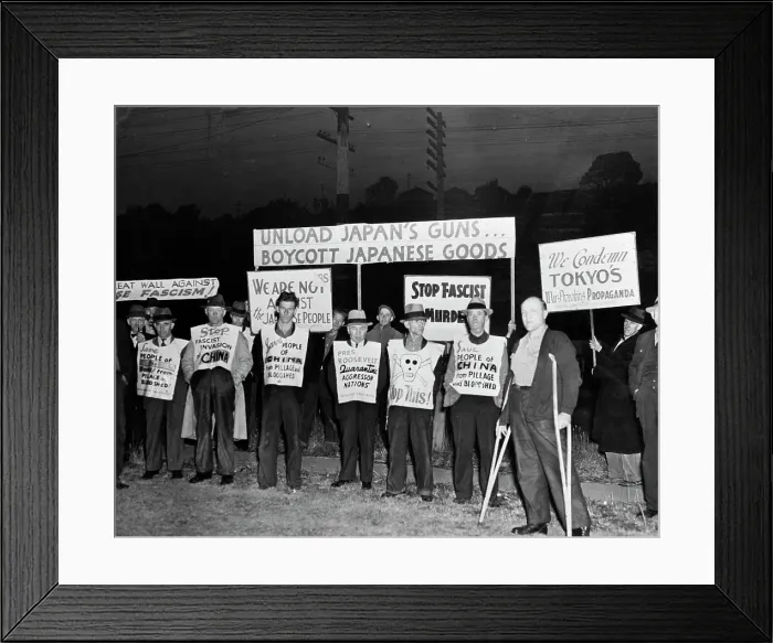 Framed Print : Seattle Protest Against Japanese Framed Print : Seattle Protest Against Japanese