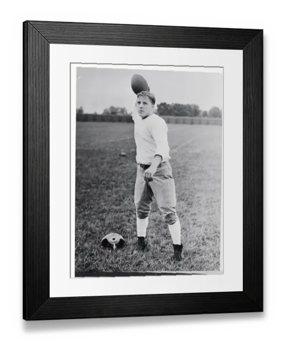 Framed Print : Knute Rockne in Football Throwing Position Framed Print : Knute Rockne in Football Throwing Position
