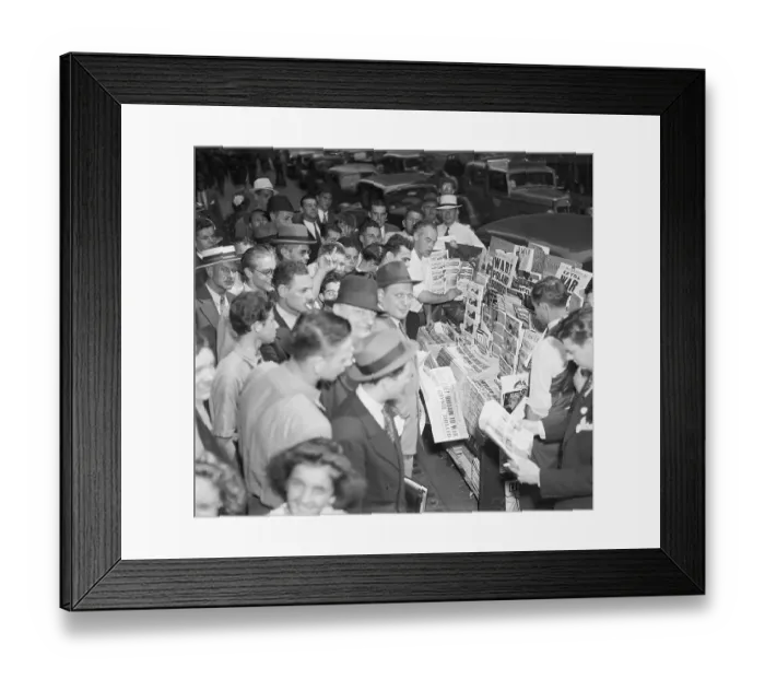 Framed Print : Americans Reading The War Headlines Framed Print : Americans Reading The War Headlines