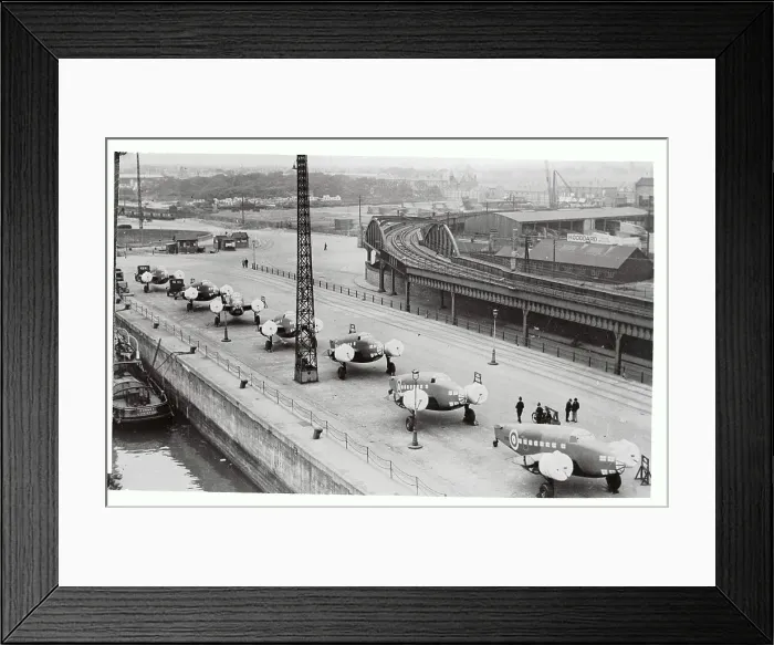 Framed Print : US -Made Lockheed Bombers Arrive at Liverpool Docks Framed Print : US -Made Lockheed Bombers Arrive at Liverpool Docks