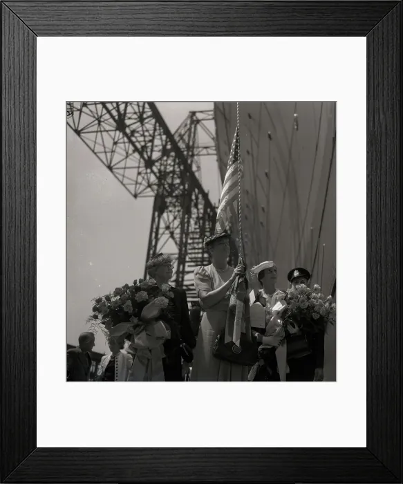 Framed Print : First Lady at Ship Launching Framed Print : First Lady at Ship Launching