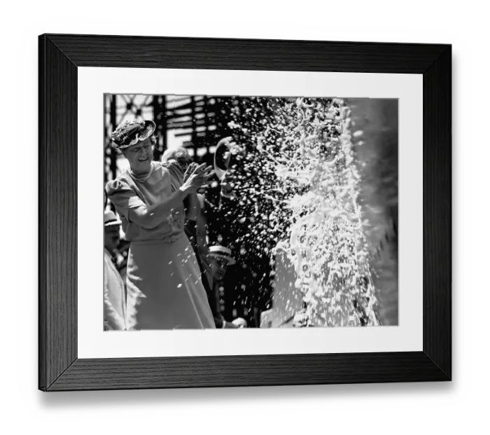 Framed Print : First Lady at Ship Launching Framed Print : First Lady at Ship Launching