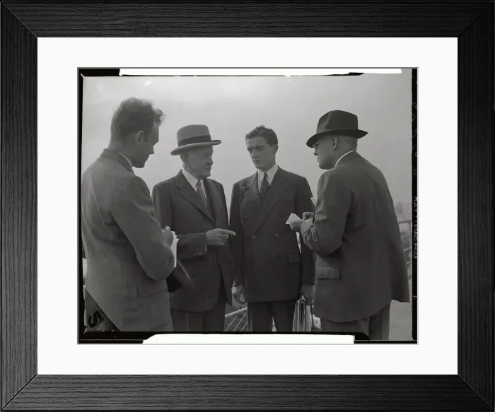 Framed Print : Thomas J. Watson and Son with Two Men Framed Print : Thomas J. Watson and Son with Two Men