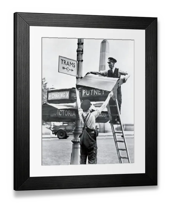 Framed Print : London Municipal Workers Masks Sign Post Framed Print : London Municipal Workers Masks Sign Post