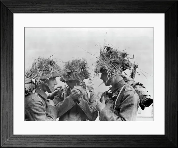 Framed Print : Camouflaged Soldiers Taking a Break Framed Print : Camouflaged Soldiers Taking a Break