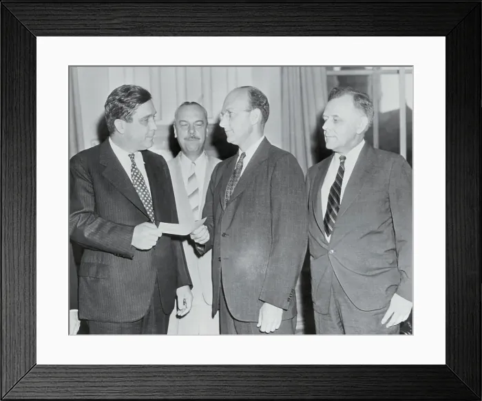 Framed Print : Wendell Willkie accepting Check from David E. Lilienthal Framed Print : Wendell Willkie accepting Check from David E. Lilienthal