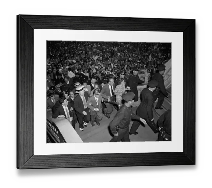 Framed Print : Judy Garland and Mickey Rooney Being Escorted at Train Station Framed Print : Judy Garland and Mickey Rooney Being Escorted at Train Station
