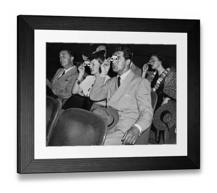 Framed Print : Cary Grant and Phyllis Brooks Watching 3D Movie Framed Print : Cary Grant and Phyllis Brooks Watching 3D Movie