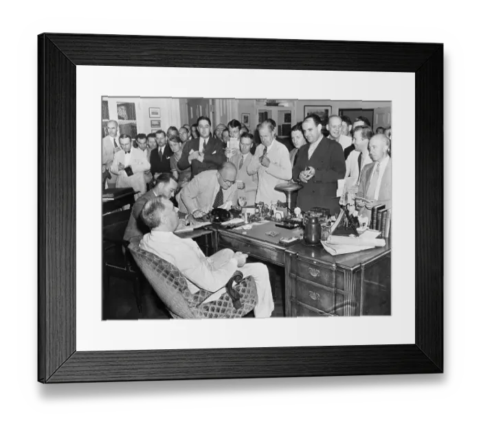 Framed Print : President Roosevelt and Reporters Framed Print : President Roosevelt and Reporters