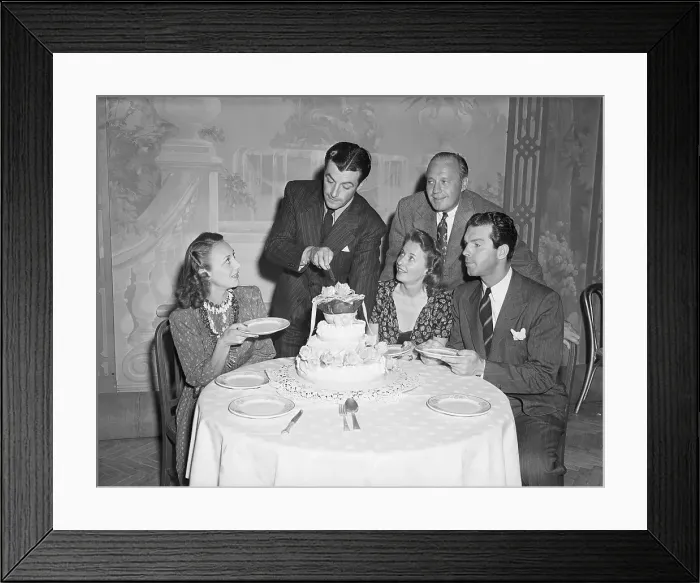 Framed Print : Robert Taylor with Others at Birthday Party Framed Print : Robert Taylor with Others at Birthday Party