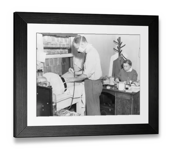 Framed Print : Physician Treating Tuberculosis Patient Framed Print : Physician Treating Tuberculosis Patient