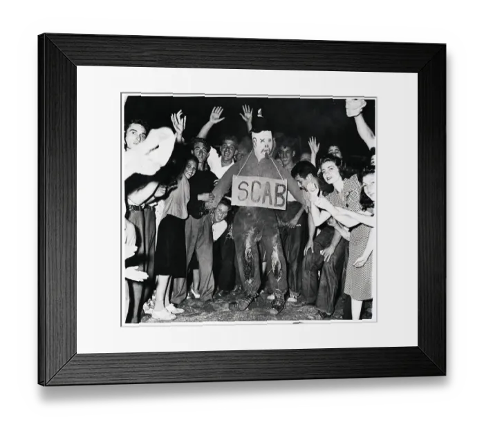 Framed Print : Strikers Holding Effigy Of Non-Striker Framed Print : Strikers Holding Effigy Of Non-Striker