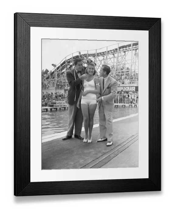 Framed Print : Comedians Measure Beauty Contest Winner Framed Print : Comedians Measure Beauty Contest Winner