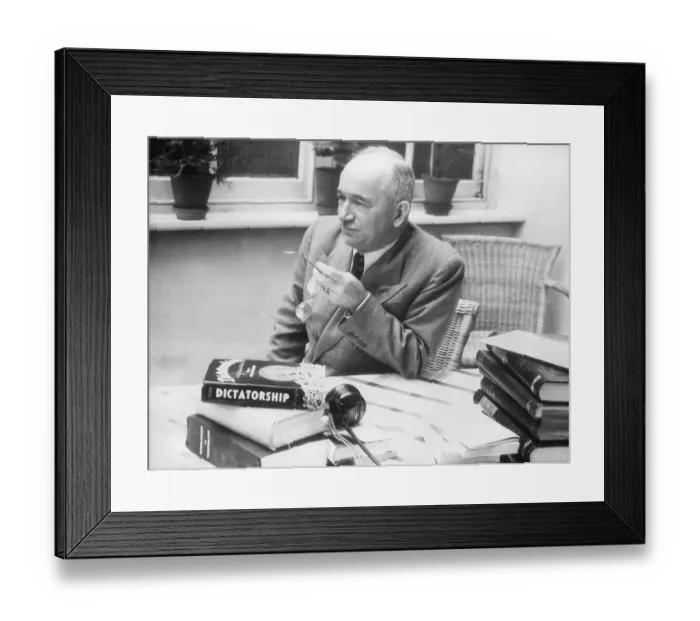 Framed Print : Dr. Edouard Benes Seated at Table Framed Print : Dr. Edouard Benes Seated at Table