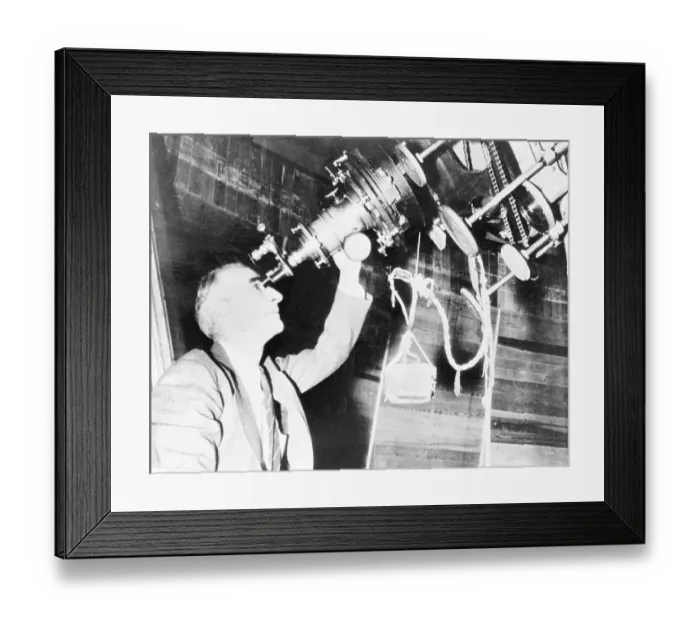Framed Print : E.C. Slipher Using Telescope Framed Print : E.C. Slipher Using Telescope