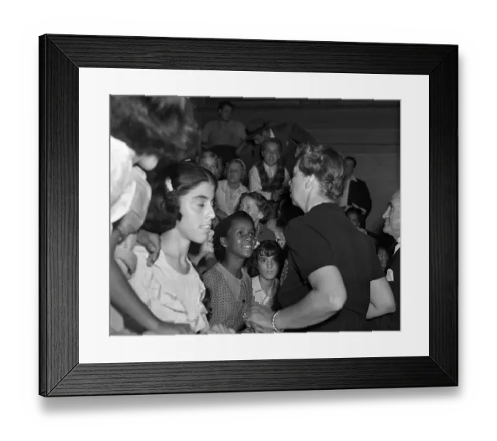 Framed Print : Eleanor Roosevelt Talking to Young Students Framed Print : Eleanor Roosevelt Talking to Young Students