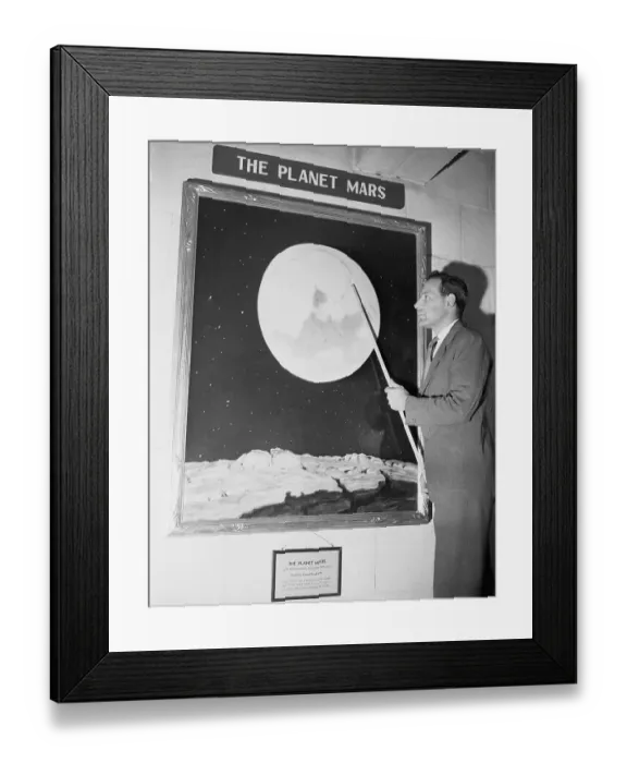 Framed Print : Man Describing Painting of Mars Framed Print : Man Describing Painting of Mars