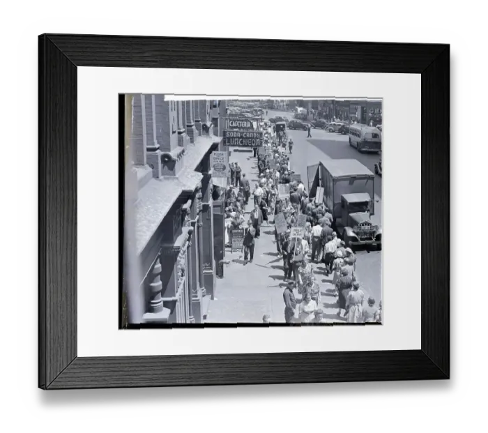 Framed Print : Pickets with Signs on Astor Place Framed Print : Pickets with Signs on Astor Place
