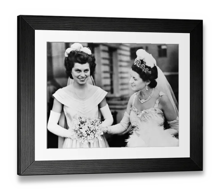 Framed Print : Eunice Kennedy with Her Mother Preparing for Presentation Framed Print : Eunice Kennedy with Her Mother Preparing for Presentation