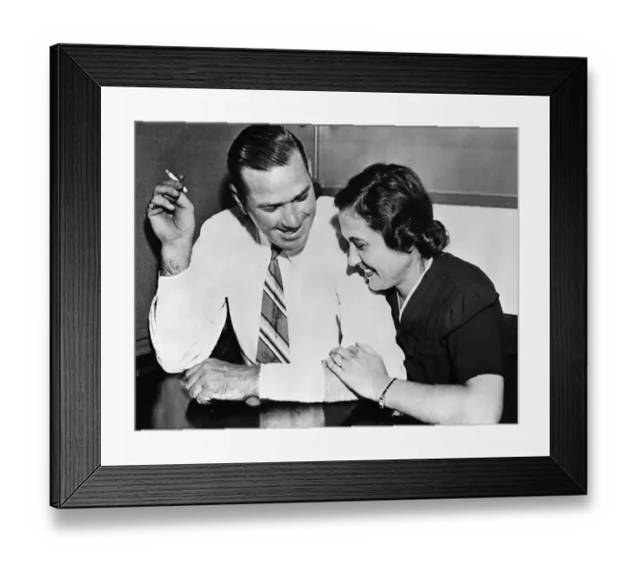 Framed Print : Dizzy Dean, With Hurt Arm, And Wife Framed Print : Dizzy Dean, With Hurt Arm, And Wife
