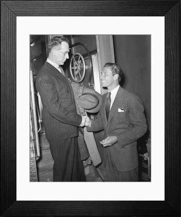 Framed Print : Errol Flynn Greeting His Father Framed Print : Errol Flynn Greeting His Father