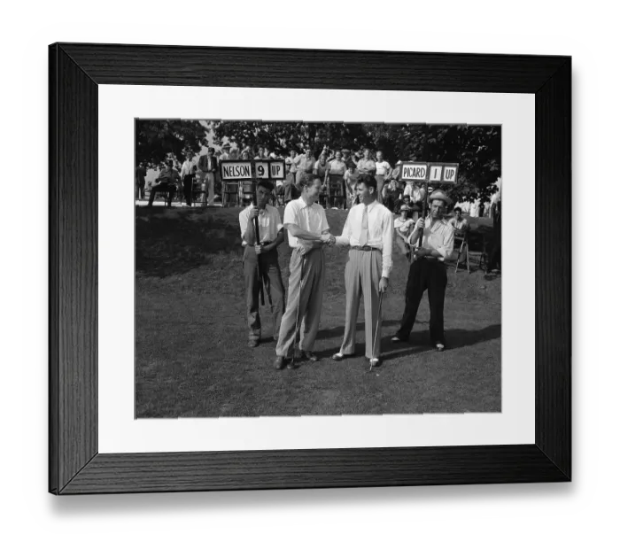 Framed Print : Byron Nelson Shaking Hands with Henry Picard