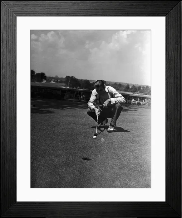 Framed Print : Ben Hogan Measuring Putt Framed Print : Ben Hogan Measuring Putt