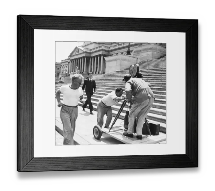 Framed Print : Camera Crew Filming James Stewart Framed Print : Camera Crew Filming James Stewart