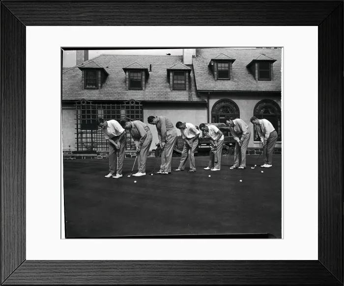 Framed Print : Ben Hogan and Other Pro Golfers Practicing Framed Print : Ben Hogan and Other Pro Golfers Practicing