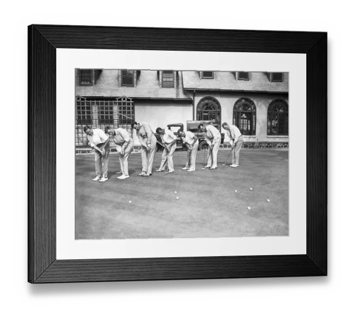 Framed Print : Seven Golfers Swinging Golf Clubs Framed Print : Seven Golfers Swinging Golf Clubs
