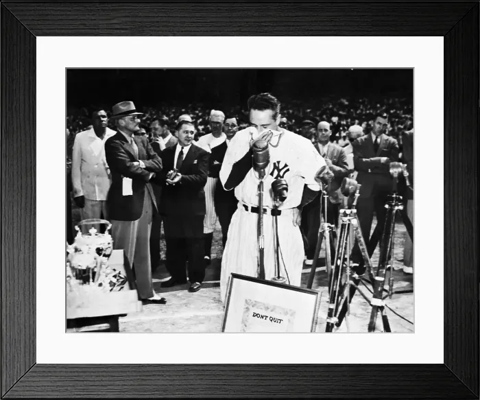 Framed Print : Lou Gehrig in Tears After Ovation Framed Print : Lou Gehrig in Tears After Ovation