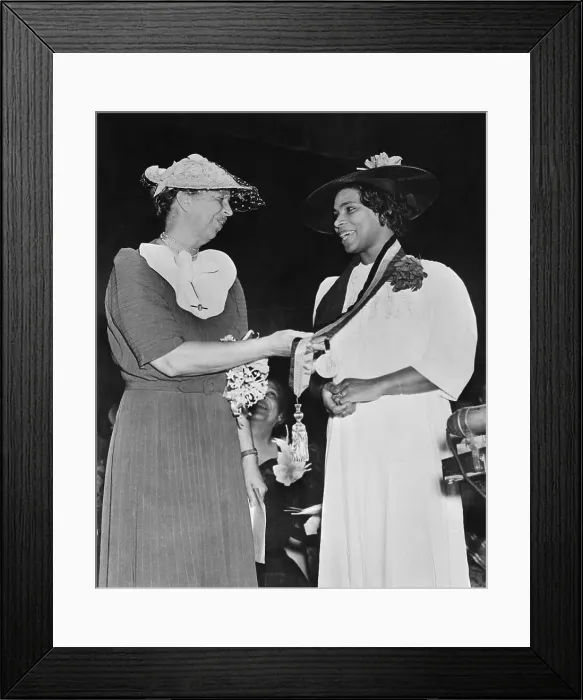Framed Print : Eleanor Roosevelt Holding Award Worn by Marian Anderson Framed Print : Eleanor Roosevelt Holding Award Worn by Marian Anderson