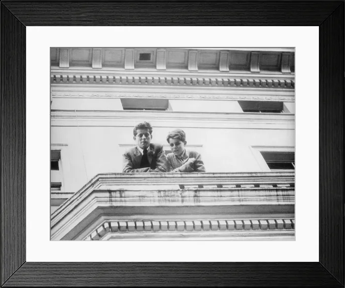 Framed Print : Young Kennedy Brothers Watching Sister Eunice Leaving for Buckingham palace