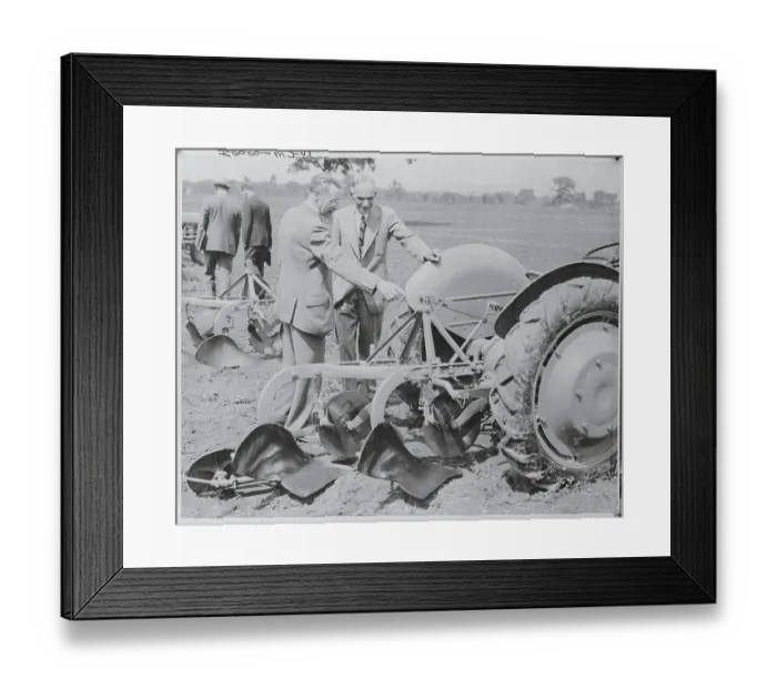 Framed Print : Henry Ford II and Henry Ferguson with New Tractor Framed Print : Henry Ford II and Henry Ferguson with New Tractor