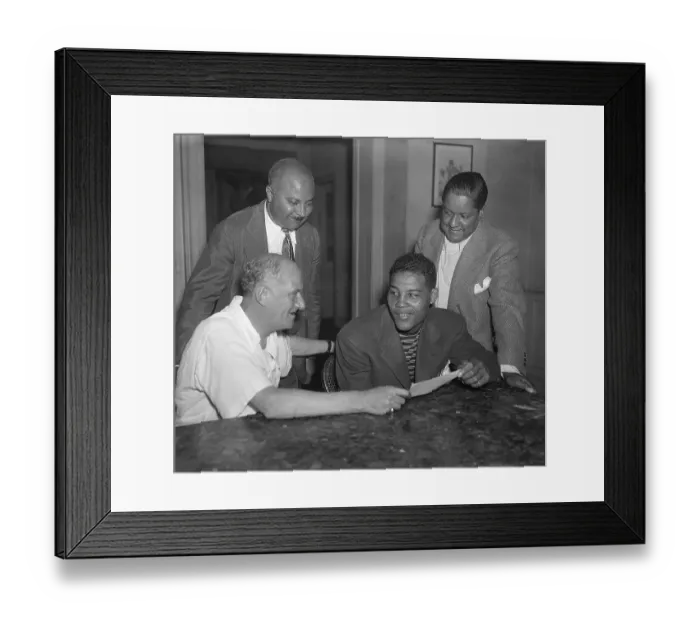 Framed Print : Joe Louis Receiving Check Framed Print : Joe Louis Receiving Check