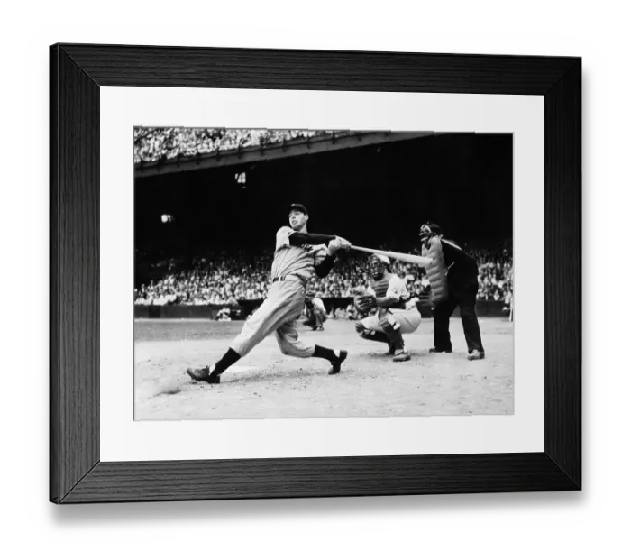 Framed Print : Joe DiMaggio Hitting a Home Run Framed Print : Joe DiMaggio Hitting a Home Run